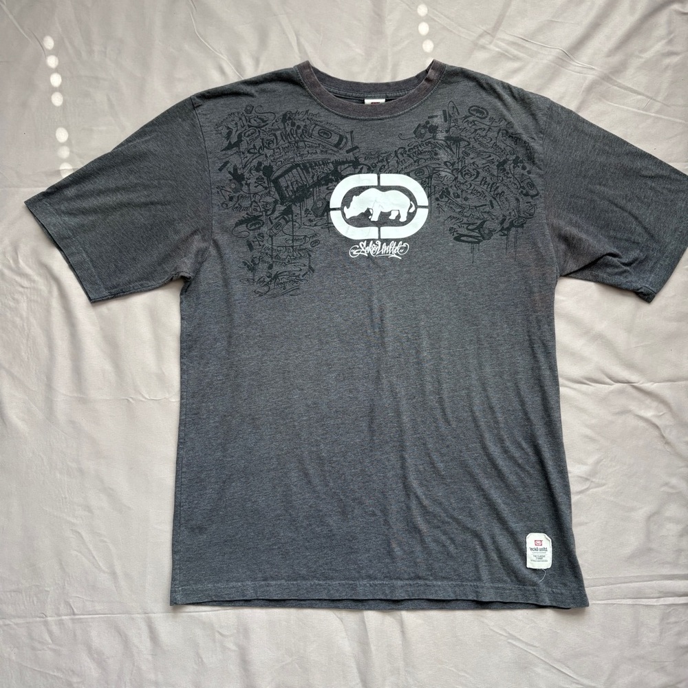 Ecko Unltd Y2K Rhino Graphic Tee 3XL Gray Skater‎ Streetwear Hip Hop